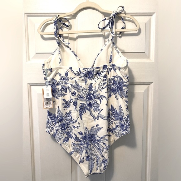 NWT Kona Sol swimsuit, one piece, size L (12-14), white/blue - Picture 3 of 7